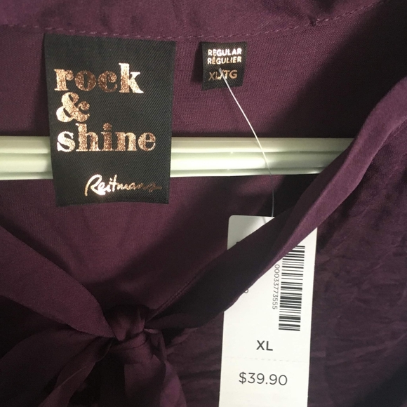NWT Reitmans Plum Bow Neck Tank - Picture 2 of 3